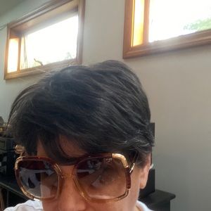 Vintage Ted Lapidus gold and brown sunglasses